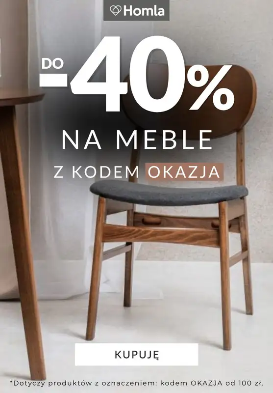 Homla - gazetka promocyjna Do -40% na meble  