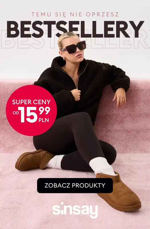 Sinsay - gazetka promocyjna BESTSELLERY Sinsay - temu się nie oprzesz!  