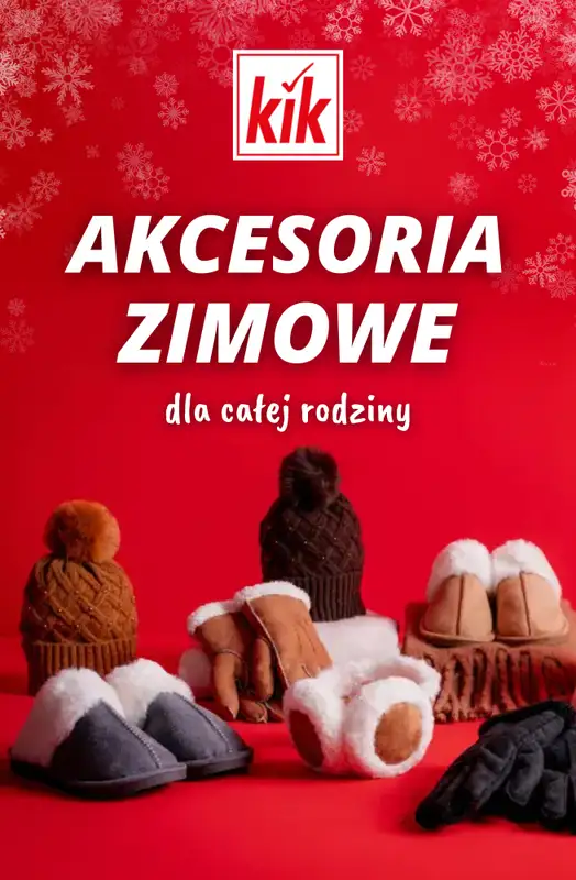 KiK - gazetka promocyjna Akcesoria zimowe dla całej rodziny od środy 22.10 