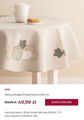 Obrus okrągły Pistachiony ø 160 cm