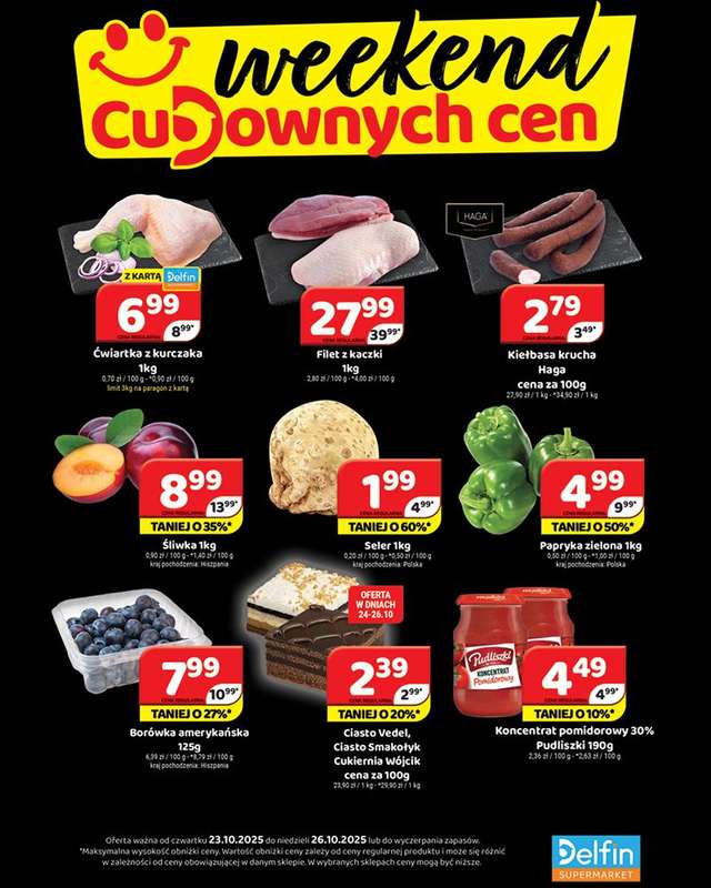 Delfin - gazetka promocyjna Weekend cudownych cen od czwartku 23.10 do niedzieli 26.10