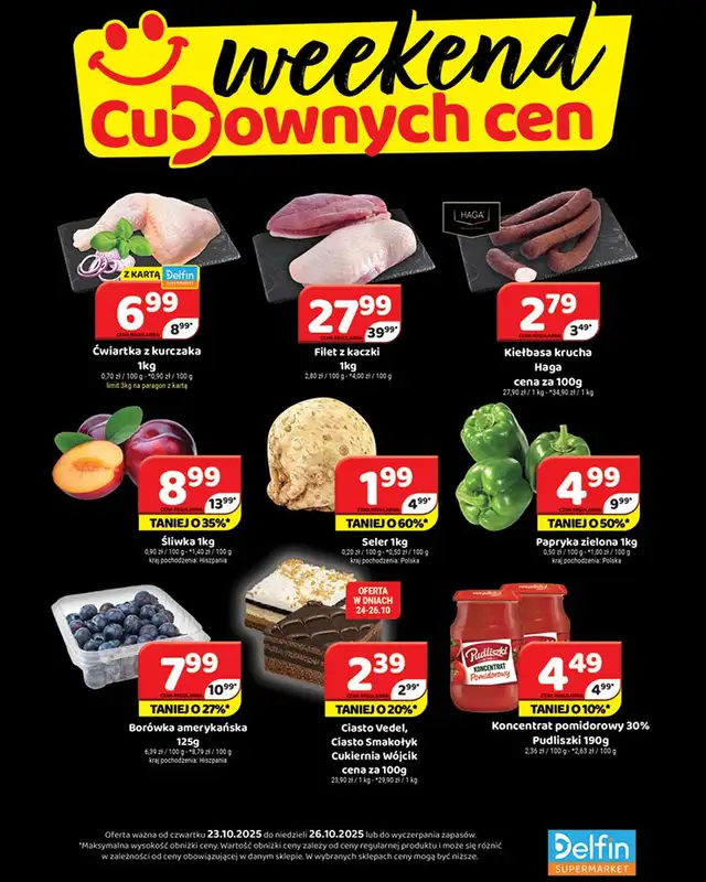Delfin - gazetka promocyjna Weekend cudownych cen od czwartku 23.10 do niedzieli 26.10