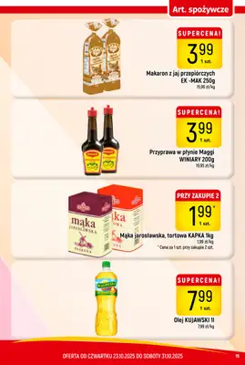 Delikatesy Piotruś Pan - gazetka promocyjna Gazetka od czwartku 23.10 do piątku 31.10 - strona 15 Delikatesy Piotruś Pan - gazetka promocyjna Gazetka od czwartku 23.10 do piątku 31.10 - strona 15