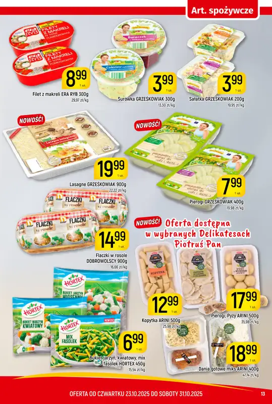 Delikatesy Piotruś Pan - gazetka promocyjna Gazetka od czwartku 23.10 do piątku 31.10 - strona 13