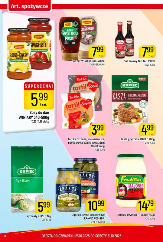 Delikatesy Piotruś Pan - gazetka promocyjna Gazetka od czwartku 23.10 do piątku 31.10 - strona 14