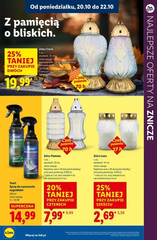 #ZNICZE - gazetka promocyjna Najlepsze oferty na ZNICZE, WKŁADY i KWIATY od soboty 18.10 do piątku 24.10 - strona 21