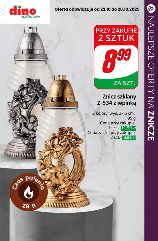 #ZNICZE - gazetka promocyjna Najlepsze oferty na ZNICZE, WKŁADY i KWIATY od soboty 18.10 do piątku 24.10 - strona 10