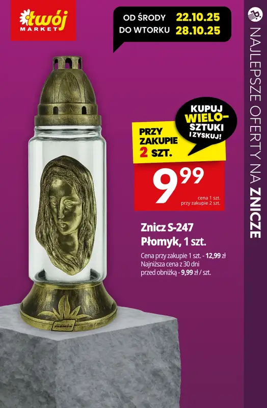 #ZNICZE - gazetka promocyjna Najlepsze oferty na ZNICZE, WKŁADY i KWIATY od soboty 18.10 do piątku 24.10 - strona 2