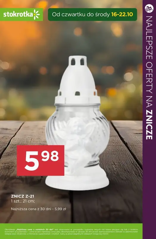 #ZNICZE - gazetka promocyjna Najlepsze oferty na ZNICZE, WKŁADY i KWIATY od soboty 18.10 do piątku 24.10 - strona 18