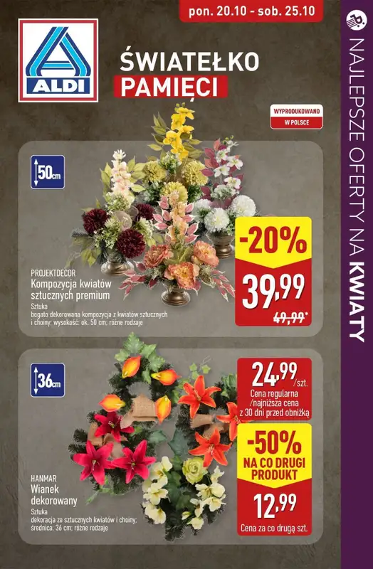 #ZNICZE - gazetka promocyjna Najlepsze oferty na ZNICZE, WKŁADY i KWIATY od soboty 18.10 do piątku 24.10 - strona 13