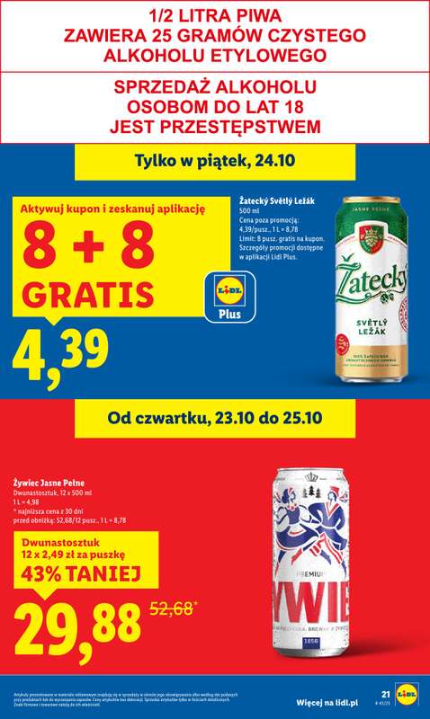 Lidl - gazetka promocyjna Oferta od czwartku od czwartku 23.10 do soboty 25.10 - strona 21