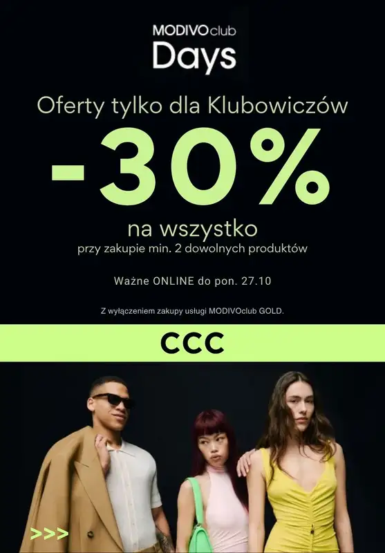 CCC - gazetka promocyjna -30% na WSZYSTKO dla Klubowiczów od czwartku 23.10 
