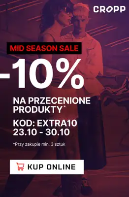 Cropp - gazetka promocyjna -10% na produkty przecenione od czwartku 23.10 do czwartku 30.10 Cropp - gazetka promocyjna -10% na produkty przecenione od czwartku 23.10 do czwartku 30.10
