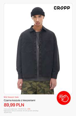 Czarna koszula z kieszeniami