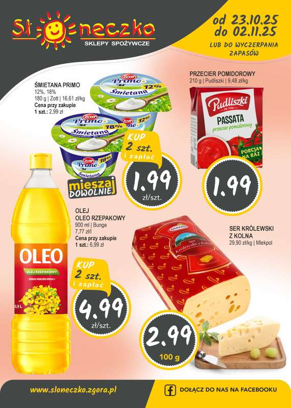 Słoneczko - gazetka promocyjna Gazetka od czwartku 23.10 do niedzieli 02.11 Słoneczko - gazetka promocyjna Gazetka od czwartku 23.10 do niedzieli 02.11