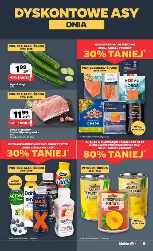 Netto - gazetka promocyjna Gazetka Spożywcza od poniedziałku 27.10 do piątku 31.10 - strona 5 Netto - gazetka promocyjna Gazetka Spożywcza od poniedziałku 27.10 do piątku 31.10 - strona 5