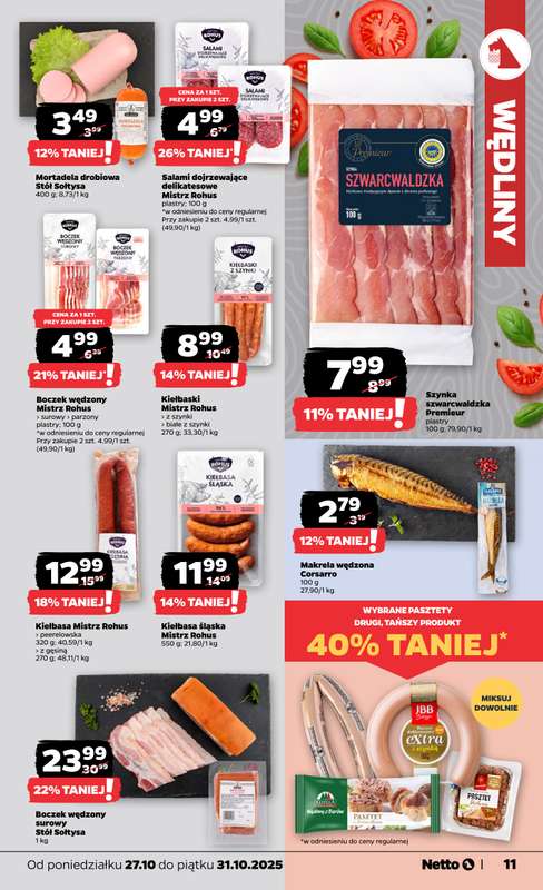 Netto - gazetka promocyjna Gazetka Spo偶ywcza od poniedzia艂ku 27.10 do pi膮tku 31.10 - strona 11 Netto - gazetka promocyjna Gazetka Spo偶ywcza od poniedzia艂ku 27.10 do pi膮tku 31.10 - strona 11