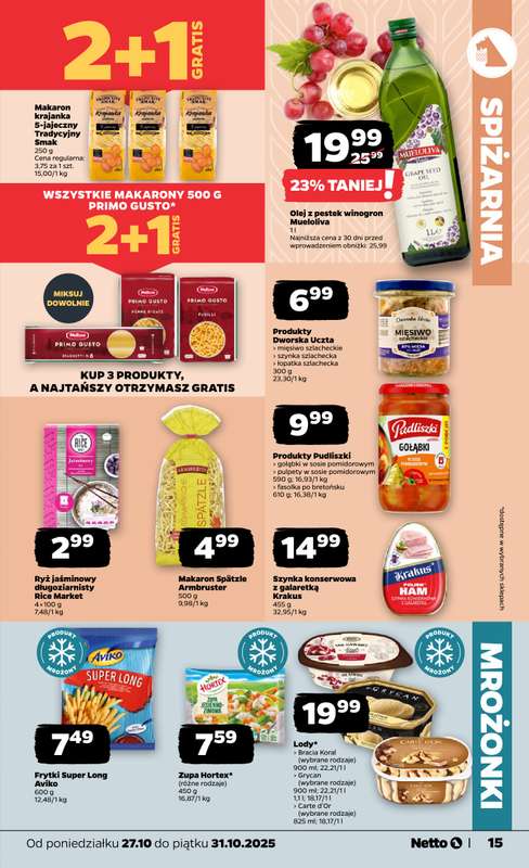 Netto - gazetka promocyjna Gazetka Spo偶ywcza od poniedzia艂ku 27.10 do pi膮tku 31.10 - strona 15 Netto - gazetka promocyjna Gazetka Spo偶ywcza od poniedzia艂ku 27.10 do pi膮tku 31.10 - strona 15