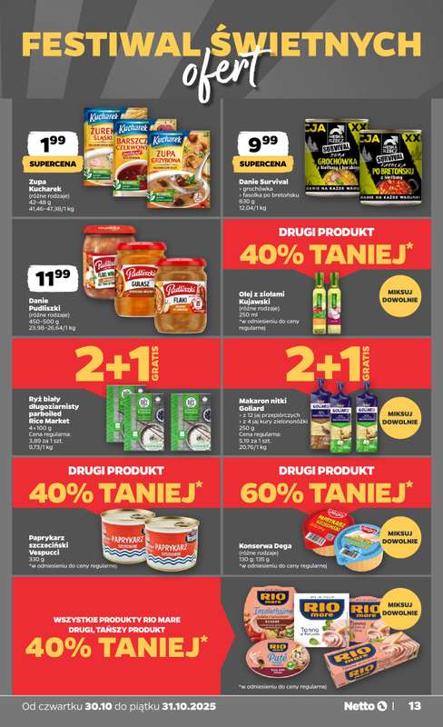 Netto - gazetka promocyjna Gazetka Spożywcza od czwartku 30.10 do piątku 31.10 - strona 13 Netto - gazetka promocyjna Gazetka Spożywcza od czwartku 30.10 do piątku 31.10 - strona 13