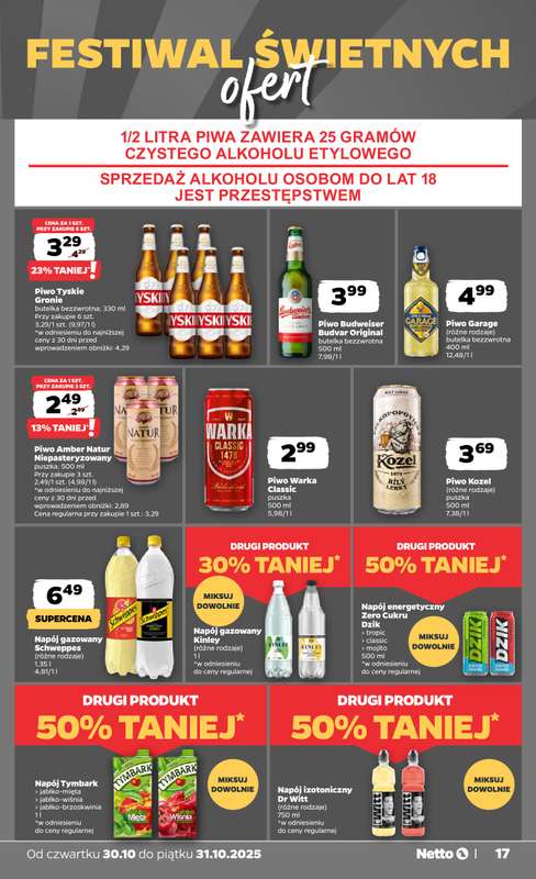 Netto - gazetka promocyjna Gazetka Spo偶ywcza od czwartku 30.10 do pi膮tku 31.10 - strona 17 Netto - gazetka promocyjna Gazetka Spo偶ywcza od czwartku 30.10 do pi膮tku 31.10 - strona 17