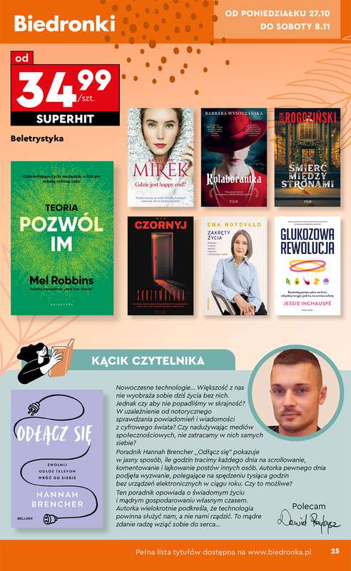 Biedronka - gazetka promocyjna Okazje tygodnia od 27.10 od poniedziałku 27.10 do środy 12.11 - strona 25