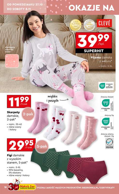 Biedronka - gazetka promocyjna Okazje tygodnia od 27.10 od poniedzia艂ku 27.10 do 艣rody 12.11 - strona 18 Biedronka - gazetka promocyjna Okazje tygodnia od 27.10 od poniedzia艂ku 27.10 do 艣rody 12.11 - strona 18