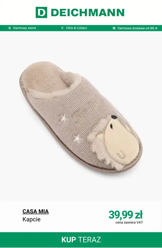 Deichmann - gazetka promocyjna Ciepłe kapcie damskie od 39,99 zł od soboty 25.10  - strona 7