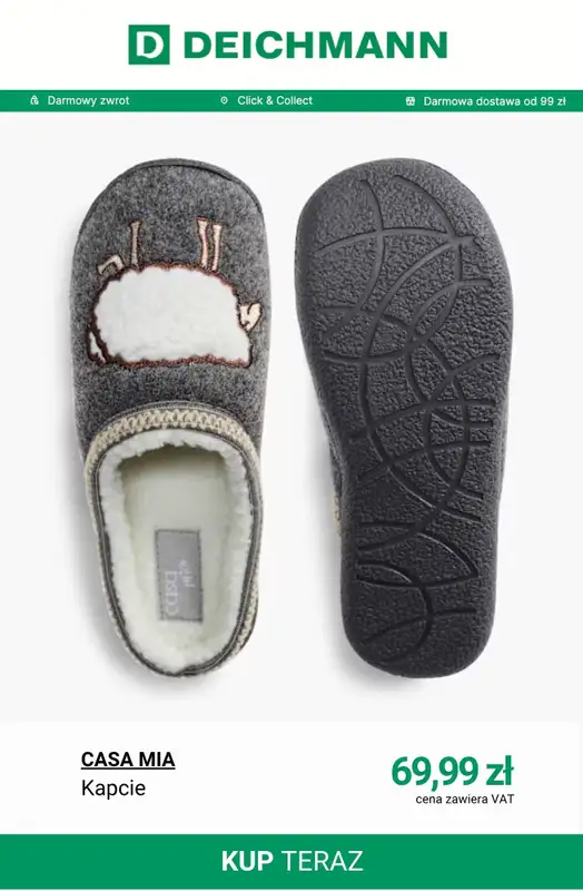 Deichmann - gazetka promocyjna Ciepłe kapcie damskie od 39,99 zł od soboty 25.10  - strona 10