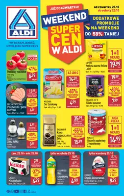 Aldi - gazetka promocyjna Weekend super cen w Aldi! od czwartku 23.10 do soboty 25.10 Aldi - gazetka promocyjna Weekend super cen w Aldi! od czwartku 23.10 do soboty 25.10