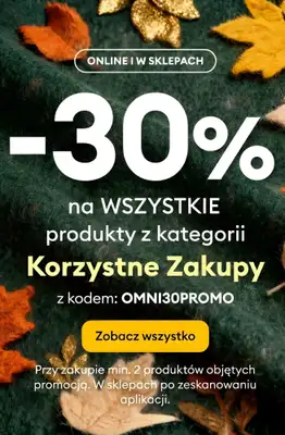 Sinsay - gazetka promocyjna -30% NA WSZYSTKIE produkty z kategorii Korzystne Zakupy od piątku 24.10  Sinsay - gazetka promocyjna -30% NA WSZYSTKIE produkty z kategorii Korzystne Zakupy od piątku 24.10