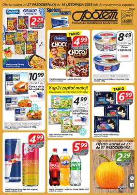 Społem - Blisko i Korzystnie - gazetka promocyjna Gazetka PSS Poznań od poniedziałku 27.10 do niedzieli 16.11