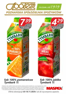 Społem - Blisko i Korzystnie - gazetka promocyjna Plakat promocyjny PSS Poznań od poniedziałku 03.11 do niedzieli 16.11