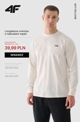 Longsleeve oversize z nadrukiem męski