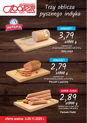 Społem - Blisko i Korzystnie - gazetka promocyjna Plakat promocyjny PSS Kalisz od poniedziałku 03.11 do soboty 29.11