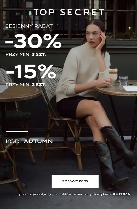 Top Secret - gazetka promocyjna -30% przy zakupie 3 szt. od piątku 24.10 do poniedziałku 27.10