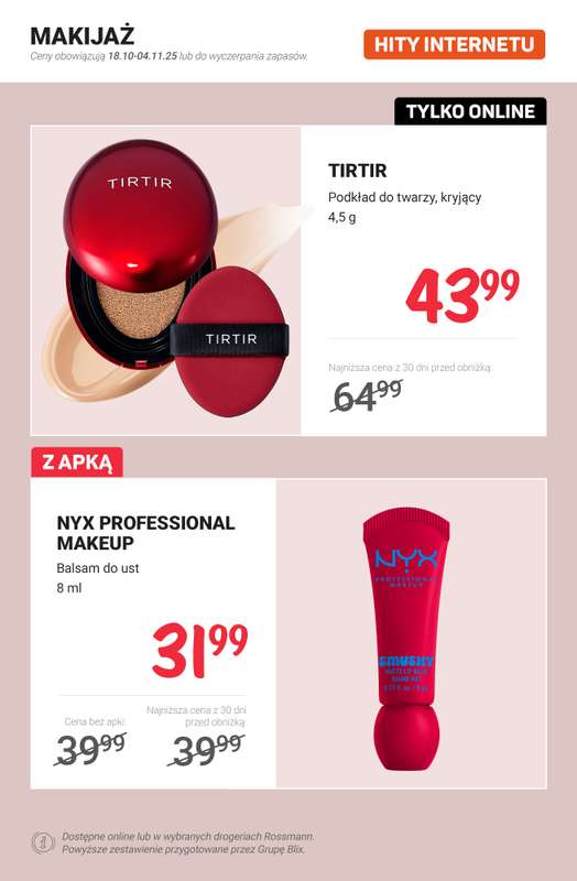Rossmann - gazetka promocyjna HITY INTERNETU od soboty 25.10 do czwartku 30.10 - strona 2 Rossmann - gazetka promocyjna HITY INTERNETU od soboty 25.10 do czwartku 30.10 - strona 2