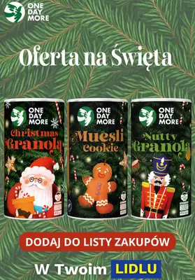 One Day More - gazetka promocyjna Oferta świąteczna w Lidlu od soboty 25.10 do wtorku 28.10 One Day More - gazetka promocyjna Oferta świąteczna w Lidlu od soboty 25.10 do wtorku 28.10
