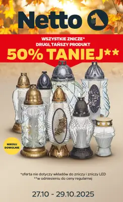 Netto - gazetka promocyjna Wszystkich Świętych w Netto od poniedziałku 27.10 do piątku 31.10 Netto - gazetka promocyjna Wszystkich Świętych w Netto od poniedziałku 27.10 do piątku 31.10