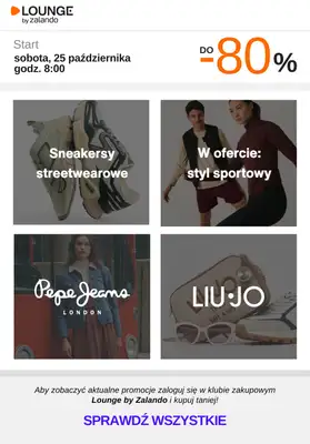 Lounge by Zalando - gazetka promocyjna Do -80% na wybrane marki na weekend! od soboty 25.10 do niedzieli 26.10 Lounge by Zalando - gazetka promocyjna Do -80% na wybrane marki na weekend! od soboty 25.10 do niedzieli 26.10