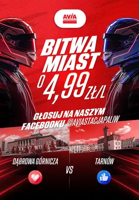 AVIA Stacje Paliw - gazetka promocyjna Bitwa o 4,99 zł/l od środy 29.10 do czwartku 30.10 AVIA Stacje Paliw - gazetka promocyjna Bitwa o 4,99 zł/l od środy 29.10 do czwartku 30.10