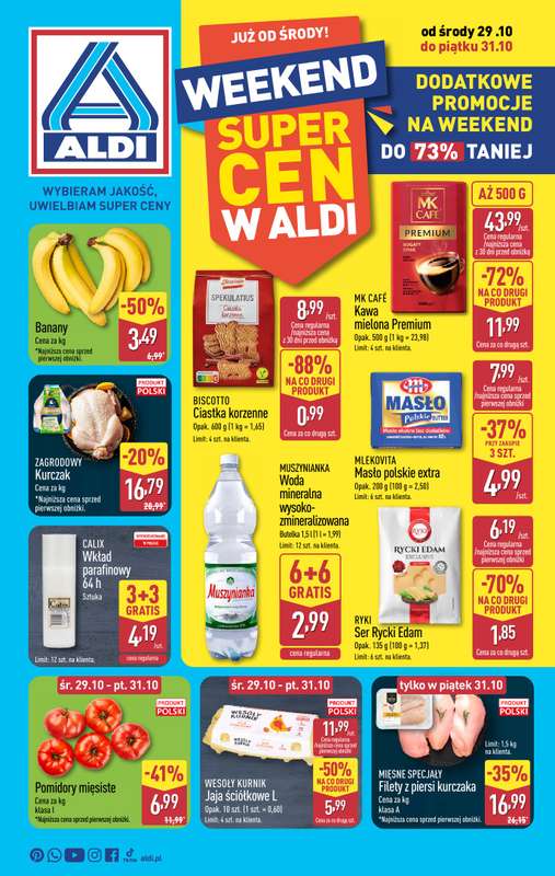Aldi - gazetka promocyjna Weekend super cen w Aldi! od 艣rody 29.10 do pi膮tku 31.10 Aldi - gazetka promocyjna Weekend super cen w Aldi! od 艣rody 29.10 do pi膮tku 31.10