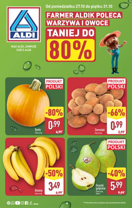 Aldi - gazetka promocyjna Farmer Aldik poleca! od poniedzia艂ku 27.10 do pi膮tku 31.10 Aldi - gazetka promocyjna Farmer Aldik poleca! od poniedzia艂ku 27.10 do pi膮tku 31.10