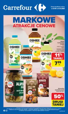 Carrefour - gazetka promocyjna Gazetka Markowe okazje cenowe od poniedziałku od poniedziałku 27.10 do soboty 08.11 Carrefour - gazetka promocyjna Gazetka Markowe okazje cenowe od poniedziałku od poniedziałku 27.10 do soboty 08.11