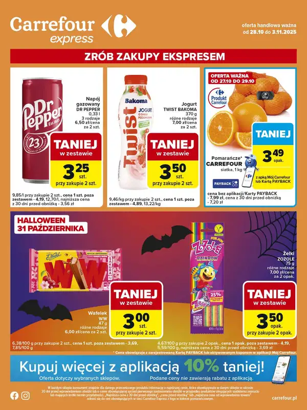 Carrefour Express - gazetka promocyjna Gazetka Express od wtorku 28.10 do poniedziałku 03.11