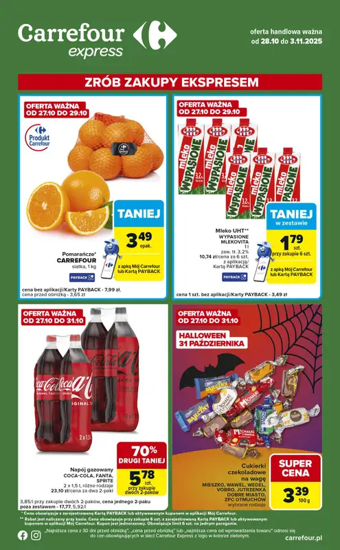 Carrefour Express - gazetka promocyjna Gazetka Express od wtorku 28.10 do poniedziałku 03.11