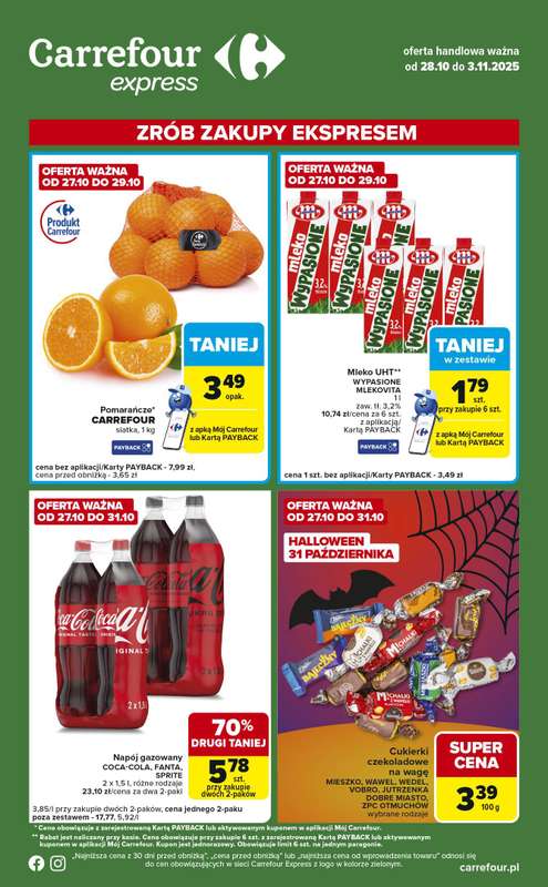 Carrefour Express - gazetka promocyjna Gazetka Express od wtorku 28.10 do poniedzia艂ku 03.11 Carrefour Express - gazetka promocyjna Gazetka Express od wtorku 28.10 do poniedzia艂ku 03.11