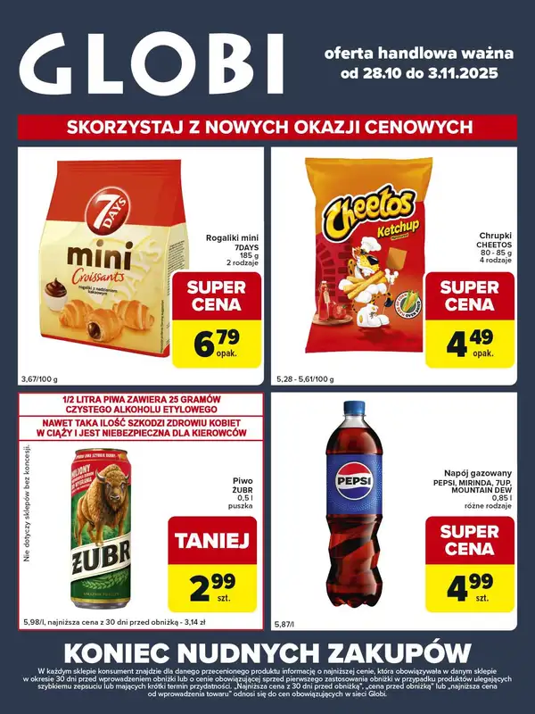 Globi - gazetka promocyjna Gazetka Globi od wtorku 28.10 do poniedziałku 03.11