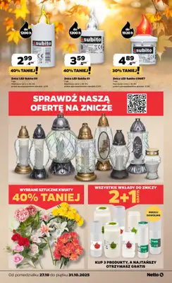 #ZNICZE - gazetka promocyjna Netto I Wszystkich Świętych od poniedziałku 27.10 do piątku 31.10 - strona 3 #ZNICZE - gazetka promocyjna Netto I Wszystkich Świętych od poniedziałku 27.10 do piątku 31.10 - strona 3