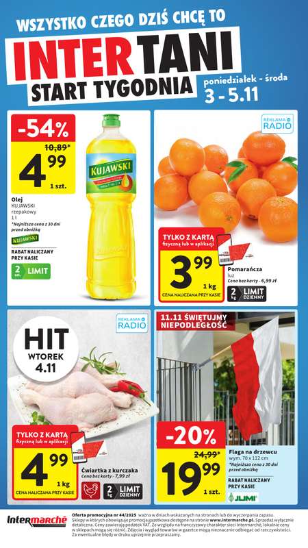 Intermarche - gazetka promocyjna Intertani start tygodnia od poniedzia艂ku 03.11 do 艣rody 05.11 Intermarche - gazetka promocyjna Intertani start tygodnia od poniedzia艂ku 03.11 do 艣rody 05.11