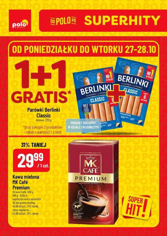 POLOmarket - gazetka promocyjna Super hity od poniedziałku 27.10 do wtorku 28.10 POLOmarket - gazetka promocyjna Super hity od poniedziałku 27.10 do wtorku 28.10